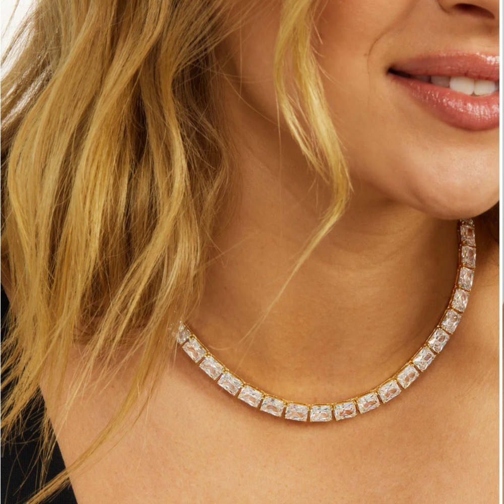 Melinda Marie Grand Slam Tennis Necklace - Gold 16 inch